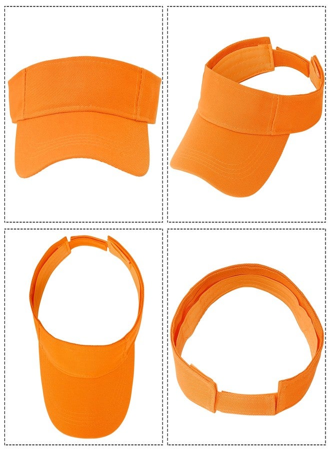 Marrywindix 5 Pieces of Orange Sport Wear Athletic Visor Sun Sports Visor Hat Visor Adjustable Cap for Women and Men (One Size) - Image 3